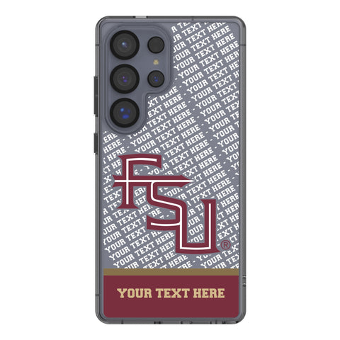 Florida State University Seminoles Athletic Wordmark Personalized EndZone Plus Clear Phone Case for Samsung Galaxy