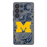 University of Michigan Wolverines Paisley Clear Phone Case for Samsung Galaxy