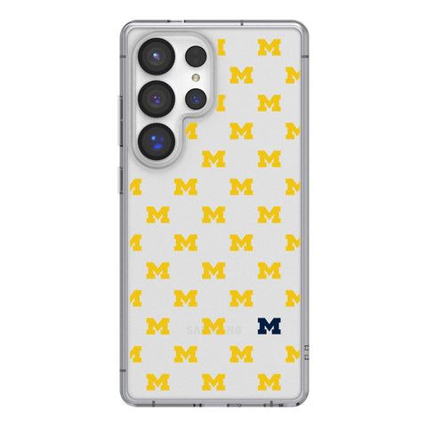 University of Michigan Wolverines Fashion Pattern Clear Phone Case for Samsung Galaxy