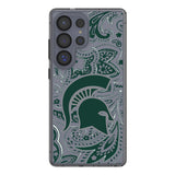 Michigan State University Spartans Paisley Clear Phone Case