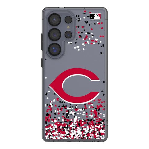 Cincinnati Reds Confetti Clear Phone Case for Samsung Galaxy