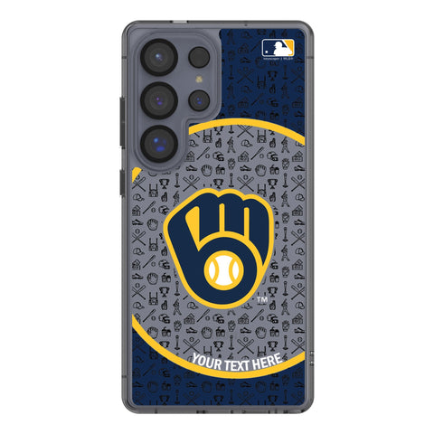 Milwaukee Brewers Personalized Circle Clear Phone Case for Samsung Galaxy