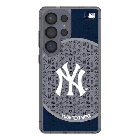 New York Yankees Personalized Circle Clear Phone Case for Samsung Galaxy