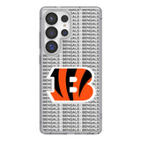 Cincinnati Bengals Text Backdrop Clear Phone Case for Samsung Galaxy