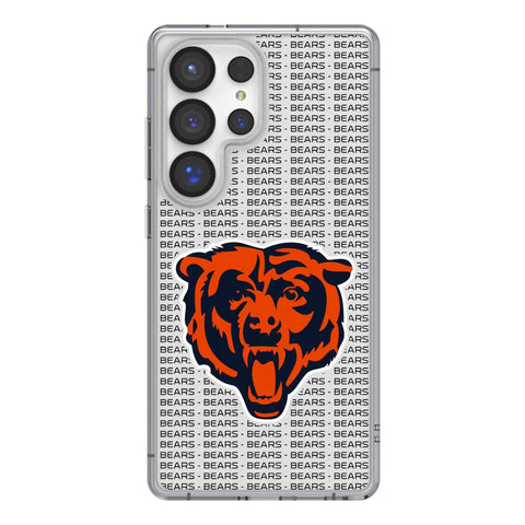 Chicago Bears Text Backdrop Clear Phone Case for Samsung Galaxy