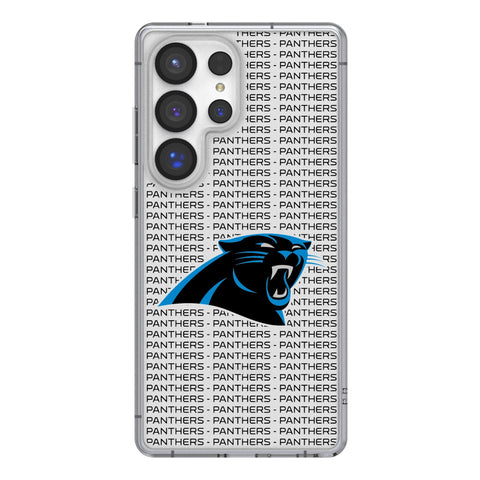 Carolina Panthers Text Backdrop Clear Phone Case for Samsung Galaxy