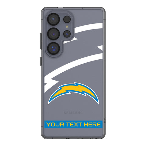 Los Angeles Chargers Personalized Tilt Clear Phone Case for Samsung Galaxy