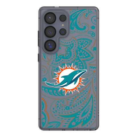 Miami Dolphins Paisley Clear Phone Case for Samsung Galaxy