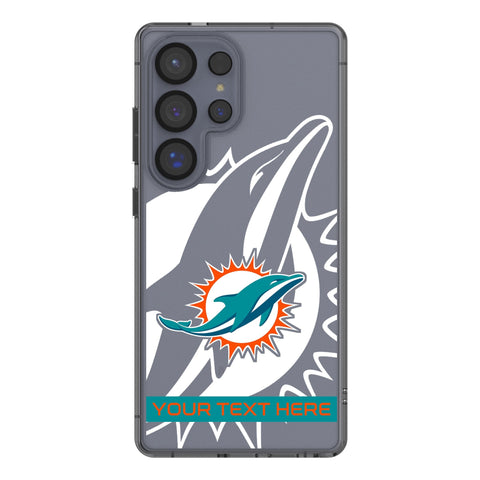 Miami Dolphins Personalized Tilt Clear Phone Case for Samsung Galaxy