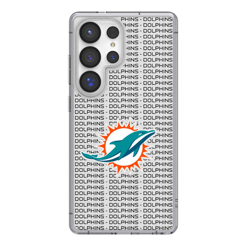 Miami Dolphins Text Backdrop Clear Phone Case for Samsung Galaxy