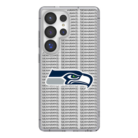 Seattle Seahawks Text Backdrop Clear Phone Case for Samsung Galaxy