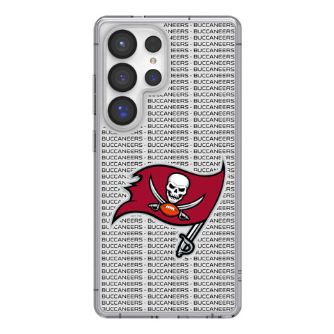Tampa Bay Buccaneers Text Backdrop Clear Phone Case for Samsung Galaxy