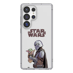 Star Wars: The Mandalorian Grogu and Din Djarin Color Block Clear Phone Case