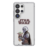 Star Wars: The Mandalorian Grogu and Din Djarin Color Block Clear Phone Case