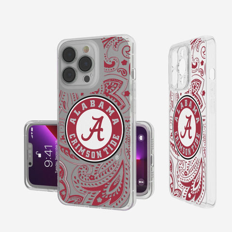 University of Alabama Crimson Tide Paisley Clear Phone Case
