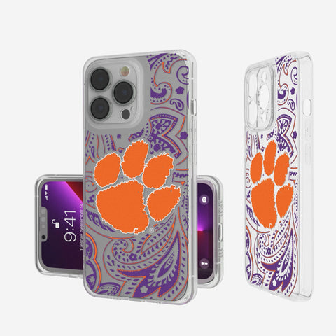 Clemson University Tigers Paisley Clear Phone Case