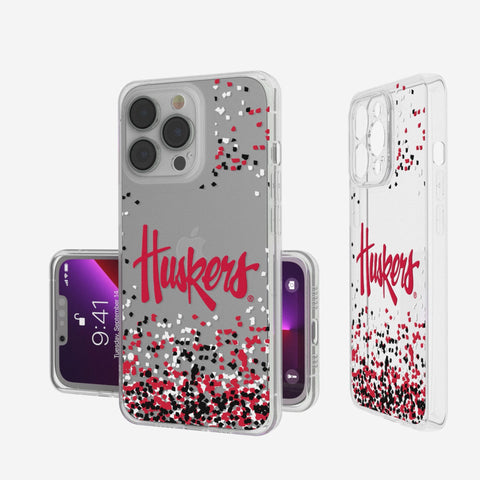 University of Nebraska Huskers Confetti Clear Phone Case
