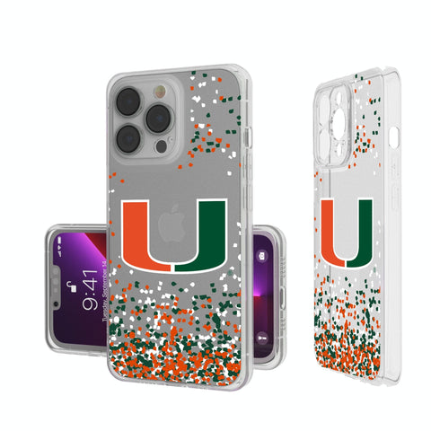 University of Miami Hurricanes Confetti Clear Phone Case