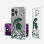 Michigan State University Spartans Confetti Clear Phone Case