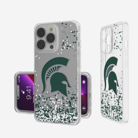Michigan State University Spartans Confetti Clear Phone Case