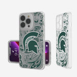 Michigan State University Spartans Paisley Clear Phone Case