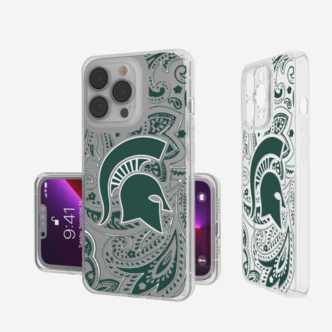 Michigan State University Spartans Paisley Clear Phone Case