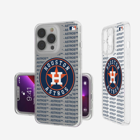 Houston Astros Text Backdrop Clear Phone Case