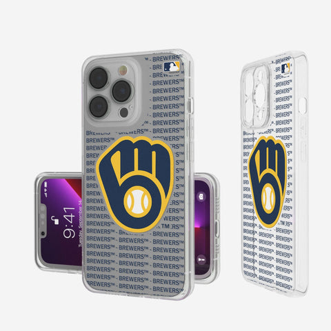 Milwaukee Brewers Text Backdrop Clear Phone Case