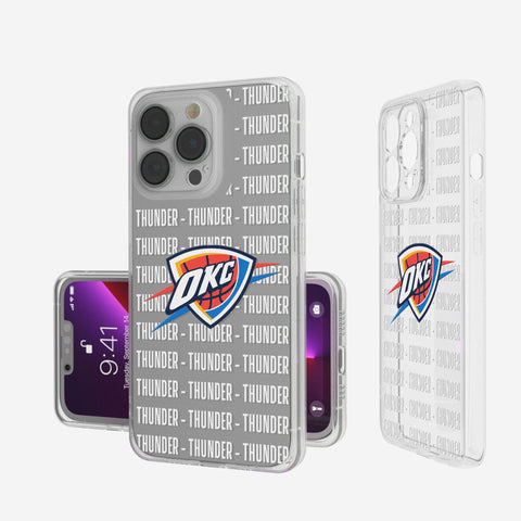 Oklahoma City Thunder Text Backdrop Clear Phone Case