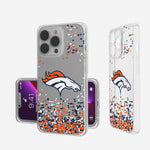 Denver Broncos Confetti Clear Phone Case