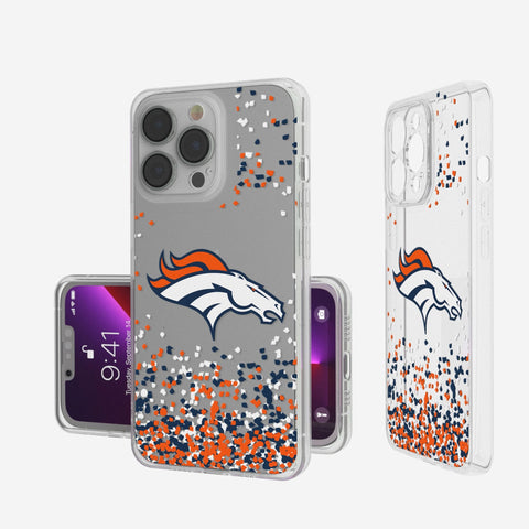 Denver Broncos Confetti Clear Phone Case