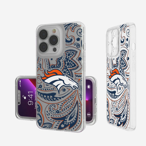 Denver Broncos Paisley Clear Phone Case