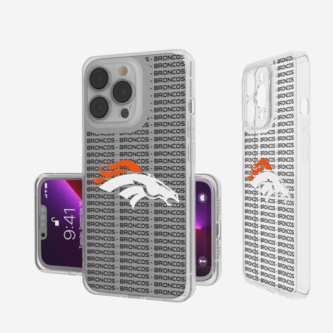 Denver Broncos Text Backdrop Clear Phone Case