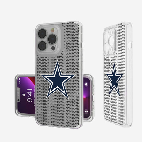 Dallas Cowboys Text Backdrop Clear Phone Case