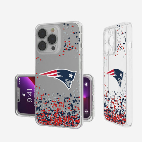 New England Patriots Confetti Clear Phone Case