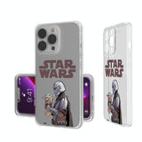 Star Wars: The Mandalorian Grogu and Din Djarin Color Block Clear Phone Case