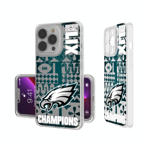 Philadelphia Eagles 2025 Super Bowl Clear Phone Case for Apple iPhone