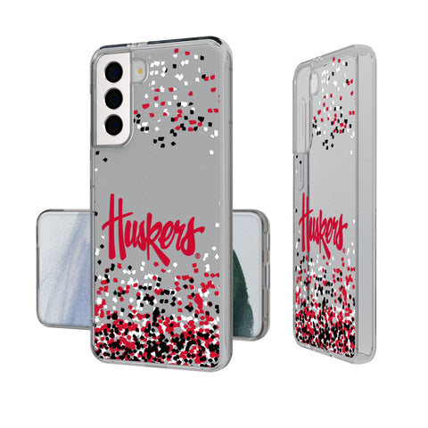 University of Nebraska Huskers Confetti Clear Phone Case