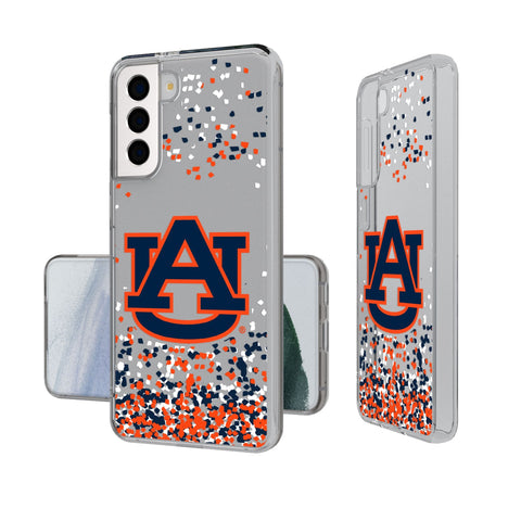 University of Auburn Tigers Confetti Clear Phone Case-0