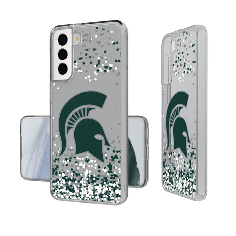 Michigan State University Spartans Confetti Clear Phone Case
