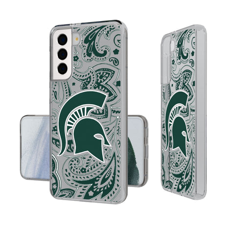 Michigan State University Spartans Paisley Clear Phone Case