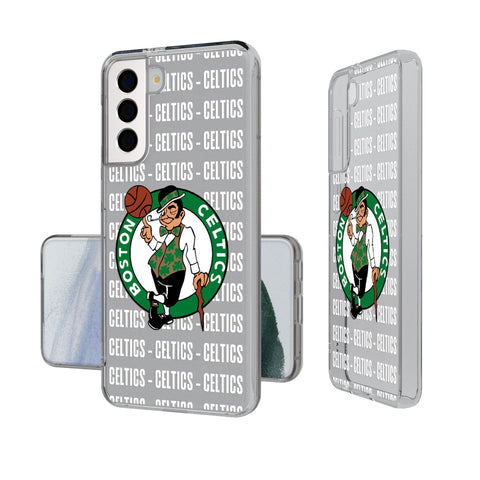 Boston Celtics Text Backdrop Clear Phone Case-0