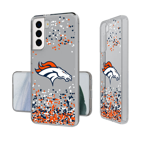 Denver Broncos Confetti Clear Phone Case