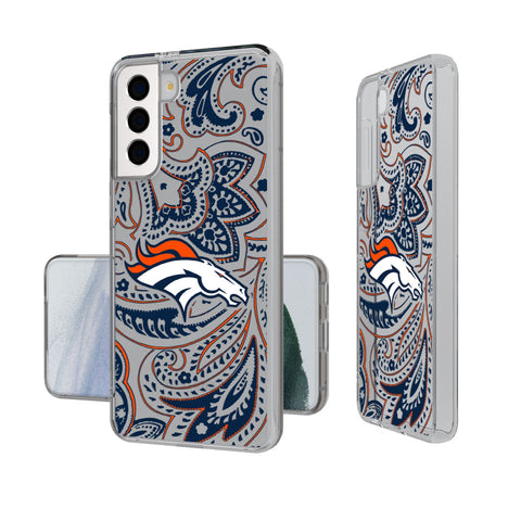 Denver Broncos Paisley Clear Phone Case