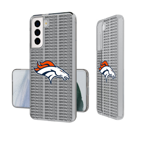 Denver Broncos Text Backdrop Clear Phone Case