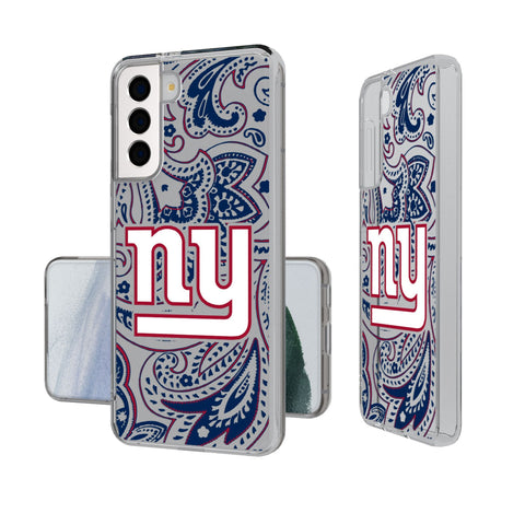 New York Giants Paisley Clear Phone Case-0