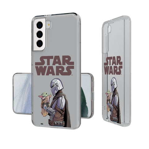 Star Wars: The Mandalorian Grogu and Din Djarin Color Block Clear Phone Case