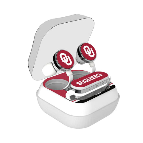 Oklahoma Sooners Stripe Wireless Earbuds-0