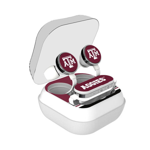 Texas A&M Aggies Stripe Wireless Earbuds-0