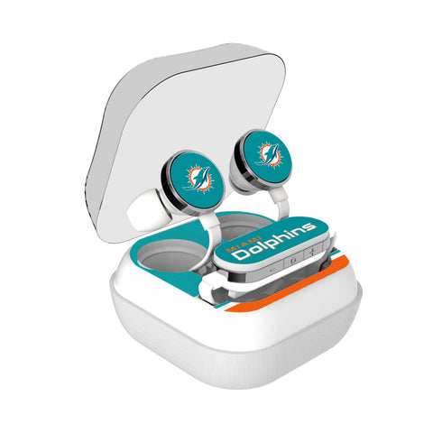 Miami Dolphins Stripe Wireless Earbuds-0